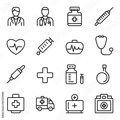 medical icons set