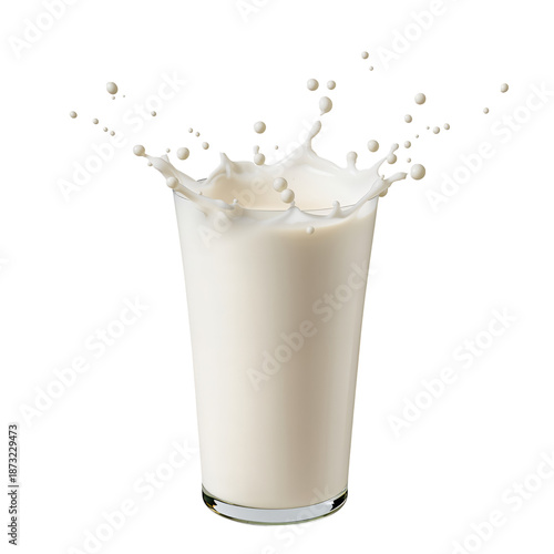 Milk Splashing From a Glass in a Kitchen Setting During the Day