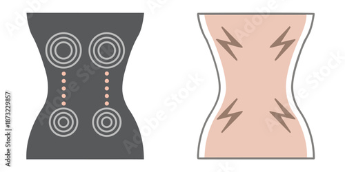 Body therapy diagram illustration: Visual depiction illustrating concepts related to body treatment and wellness, demonstrating distinct methods for overall wellness.