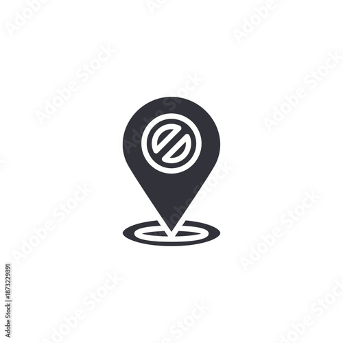 Location pin icon symbolizing destination marking, place identification, map navigation, and spatial positioning systems.