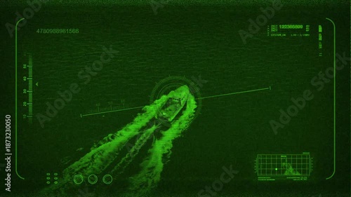 Boat Is Destroyed By Missle Night Vision View