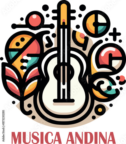 Musica andina logo icon vector white background .