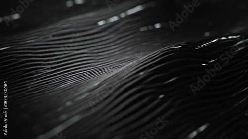Futuristic Black 3D Embossed Energy Flow Lines Cinematic Abstract Surface