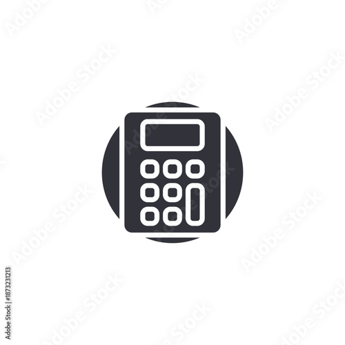 Calculator with card icon representing billing calculation, checkout totals, pricing management, and ecommerce accounting.