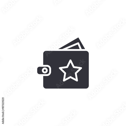 Wallet icon with star symbol representing rewards, loyalty programs, digital wallet, and premium ecommerce benefits.