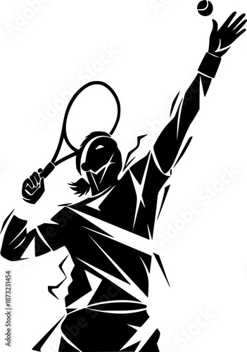 vector illustration of a tennis player