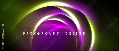 Abstract neon swirls, vibrant colors, dark background. Modern design element, perfect for digital projects, presentations.