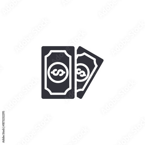 Stacked banknotes icon representing cash payment, money handling, financial transactions, and ecommerce payment methods.