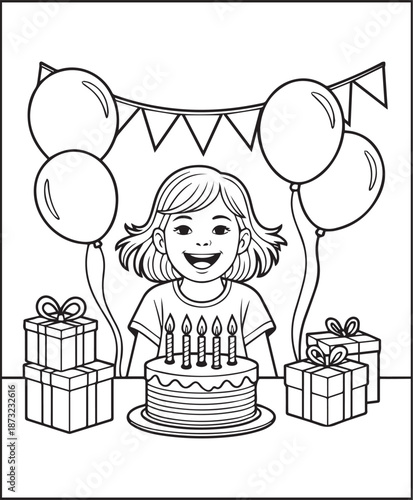 Girl moments coloring page for kids and adults cozy cute girl scenes printable daily activity book design for relaxing