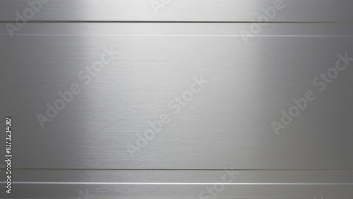 Brushed aluminum texture, silver metal grain, horizontal lines, modern technology background, steel plate