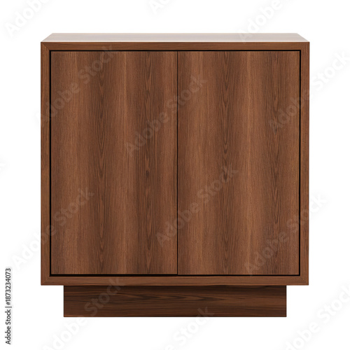 Wooden Storage Cabinet Stands in a Room With Simple Design and Natural Finish...