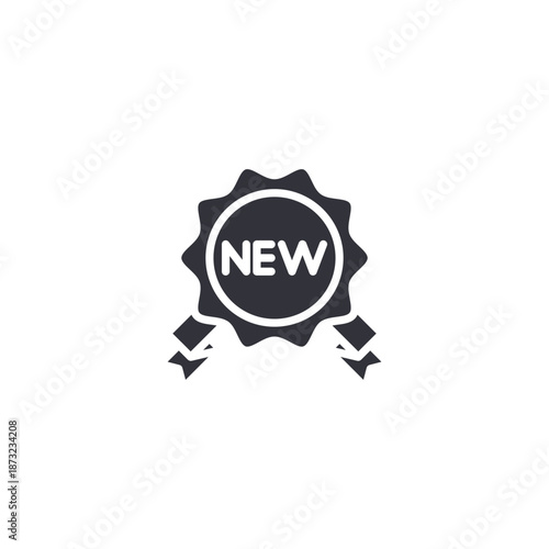 New product badge icon symbolizing latest arrivals, featured items, or newly launched products in online marketplaces.