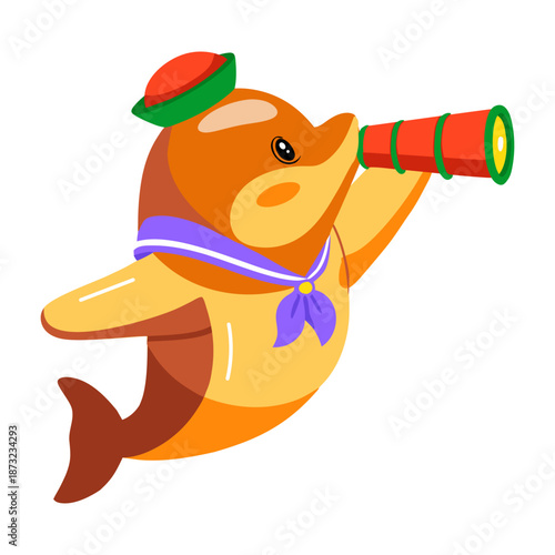 A flat style icon showing an automatic feeder  
