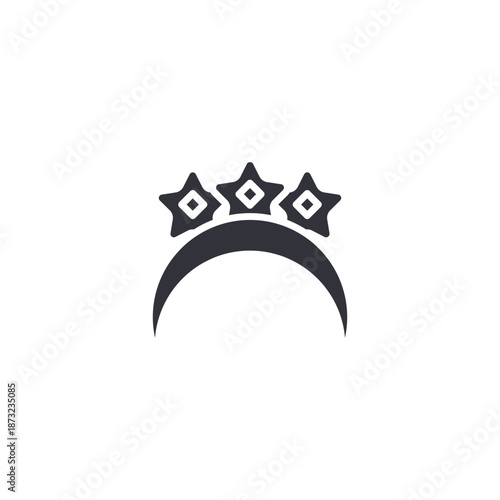 Crown styled hat icon representing royal headwear, luxury fashion accessories, or premium costume elements in minimalist design.