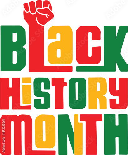Black history month typography design.
