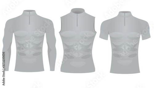 Grey tight long sleeve t shirt. vector illustration	