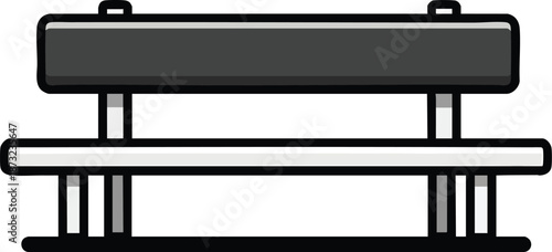 Modern black and white bench design, perfect for urban outdoor settings, featuring sleek lines and sturdy construction to enhance any public space or home terrace.