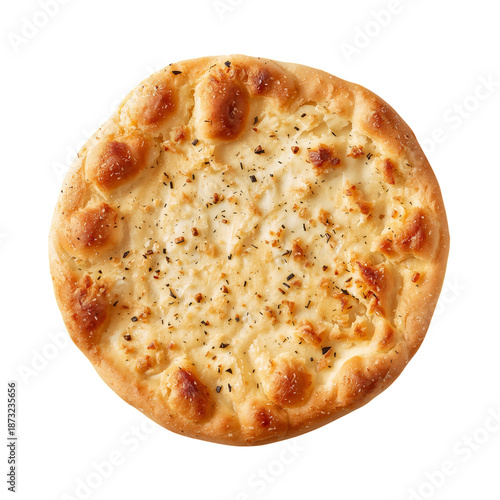Cheese Bread With Golden Crust and Herbs Made in Home Kitchen