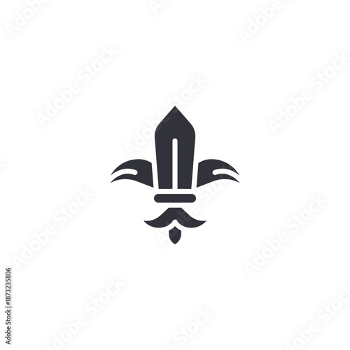 Fleur de Lis emblem icon representing royalty, nobility, heraldry, or classic medieval kingdom symbols.