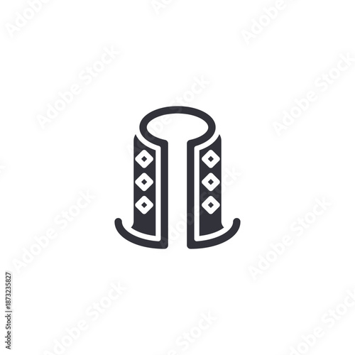 Armored leg or greave icon symbolizing knight armor pieces, medieval protection gear, or warrior equipment details.