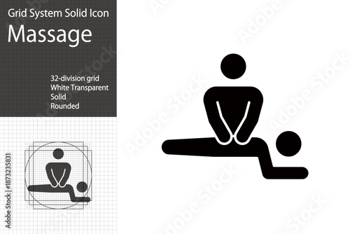Massage and beauty salon icons, masseuse pictograms