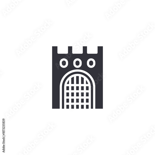 Castle tower icon representing medieval fortresses, royal residences, or kingdom defense architecture.