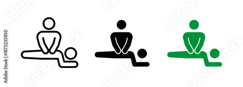 Massage and beauty salon icons, masseuse pictograms