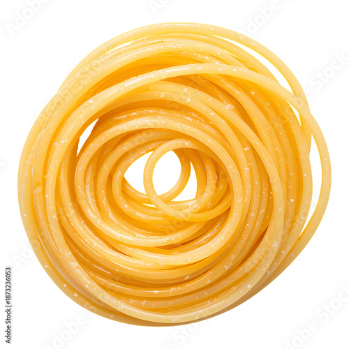 Fresh Pasta Arranged in a Circular Shape Ready for Cooking or Serving in a Meal