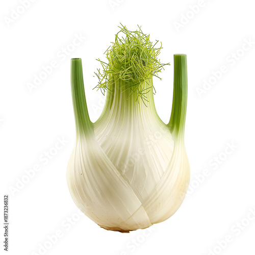 Fresh Fennel With Green Fronds on Top From Local Market in Early Morning Sunl...