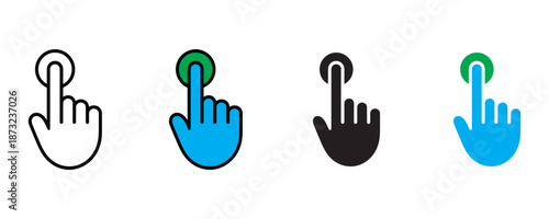 Hand cursor icon set vector on white background. cursor, hand, pointer icon. vector illustration.