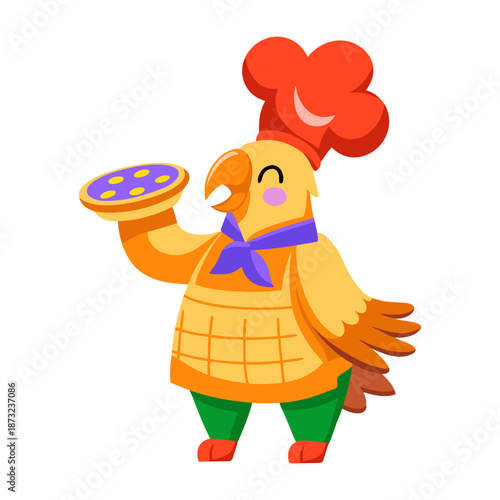 A flat style icon depicting an ostrich 
