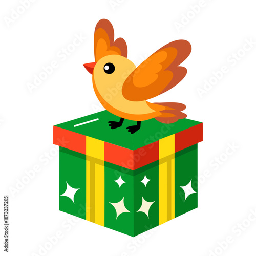 A flat style icon depicting an ostrich 
