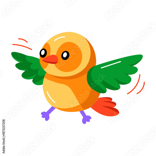 A flat style icon depicting an ostrich 
