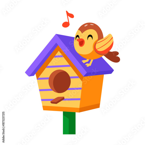 A flat style icon depicting an ostrich 
