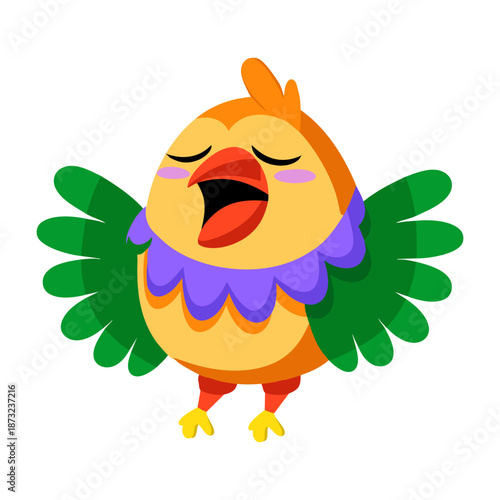 A flat style icon depicting an ostrich 
