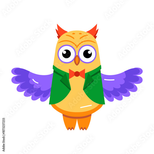 A flat style icon depicting an ostrich 
