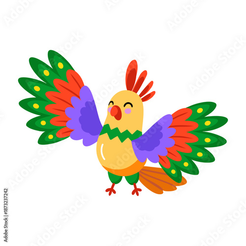 A flat style icon depicting an ostrich 
