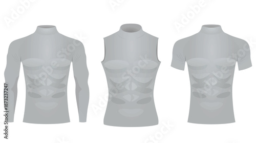Grey tight long sleeve t shirt. vector illustration	