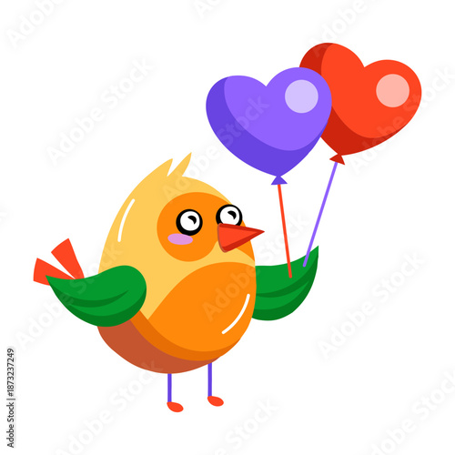 A flat style icon depicting an ostrich 
