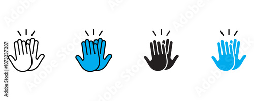 Hands gesturing icon set vector on white background. hand gesture, palm symbol. vector illustration.