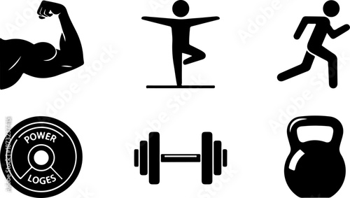 Elite Fitness & Strength: The Ultimate Gym Training Icon Collection