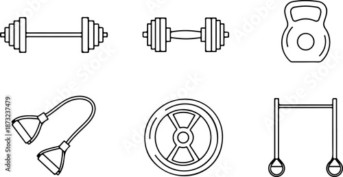 Elite Fitness & Strength: The Ultimate Gym Training Icon Collection