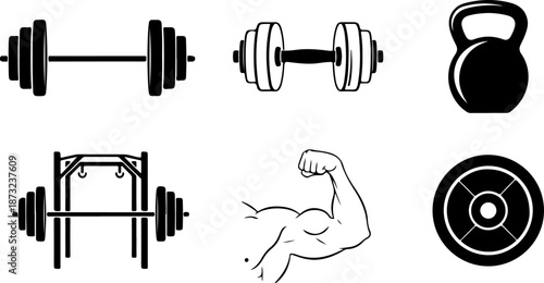 Elite Fitness & Strength: The Ultimate Gym Training Icon Collection