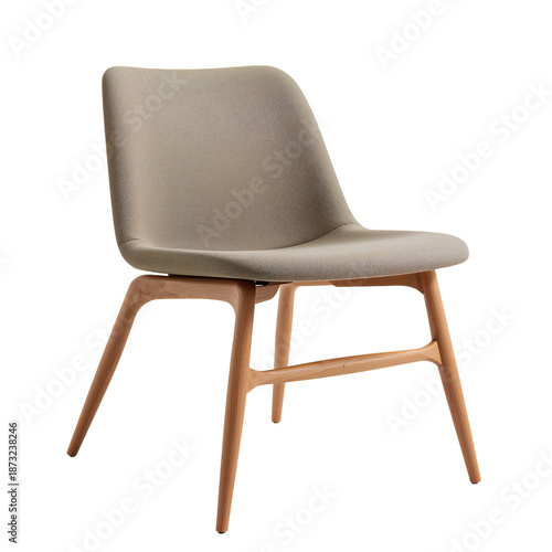 Modern Chair With Simple Design and Wooden Legs Placed in a Minimal Room Setting