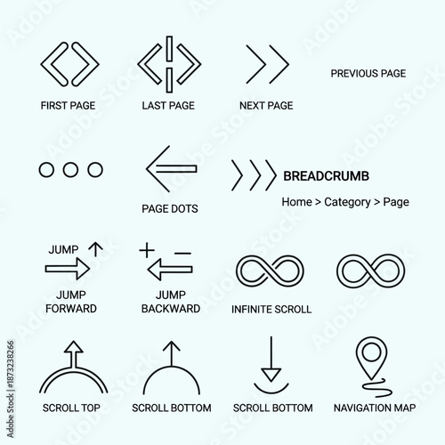 UI Navigation Icons Set for Web Design.