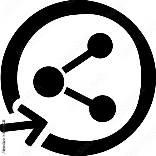 Share icon vector illustration for link and content sharing
