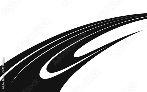 Dynamic black and white swirl vector illustration