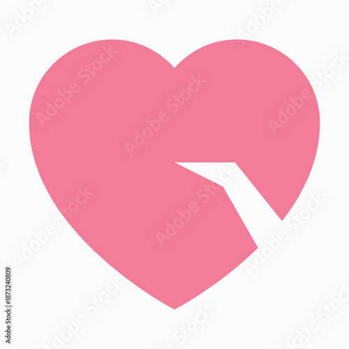 Broken Heart Love Icon Isolated Flat Style Vector Icon. 