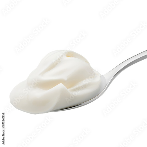 Whipped Cream on a Spoon Ready for Dessert Topping or Coffee Enhancement
