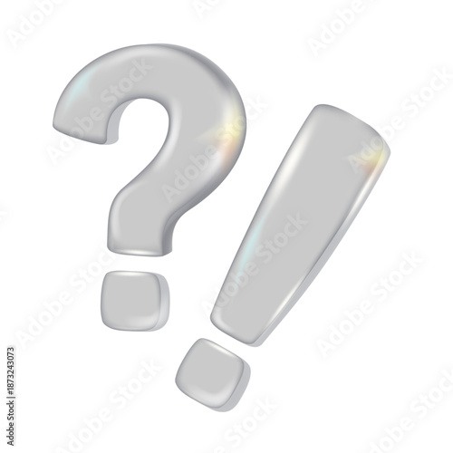 Prin3D question and exclamation marks - vector illustration for help, FAQ and user interface